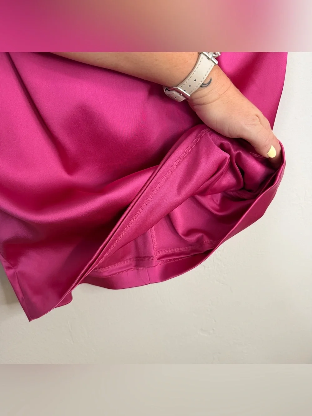 David Meister Hot Pink Satin Strapless Cocktail Dress Jewel Embellishment Size 6 - Picture 6 of 10